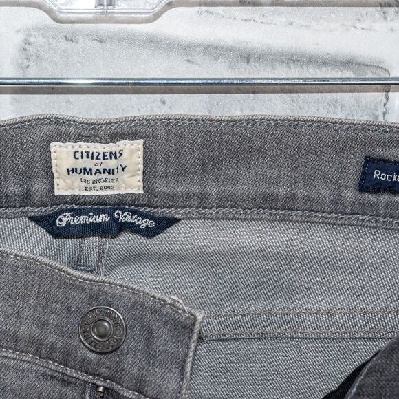 CITIZENS of HUMANITY Premium Vintage sz 26 Rocket High Rise Skinny Jeans Gray - Picture 11 of 14